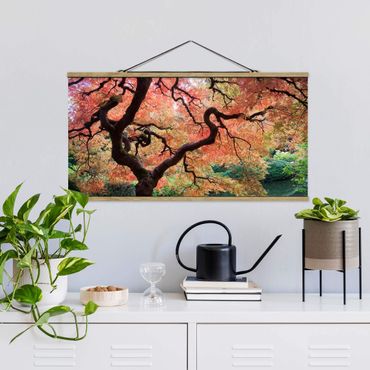 Stoffen schilderij met posterlijst Japanese Garden