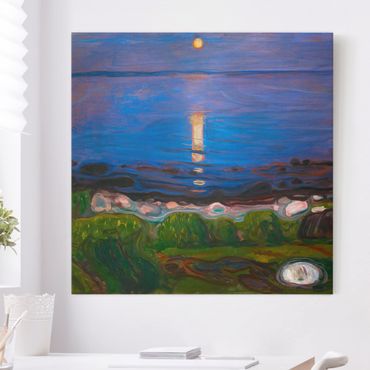 Canvas schilderijen Edvard Munch - Summer Night By The Beach