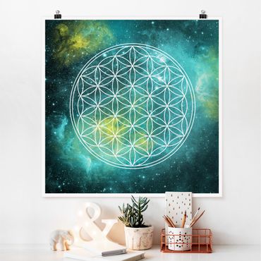 Posters Flower Of Life In Starlight