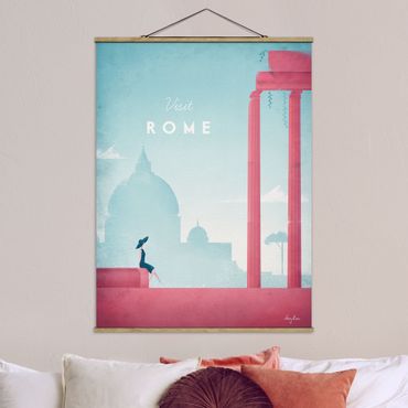 Stoffen schilderij met posterlijst Travel Poster - Rome
