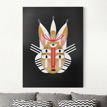Canvas schilderijen Collage Ethno Mask - Rabbit