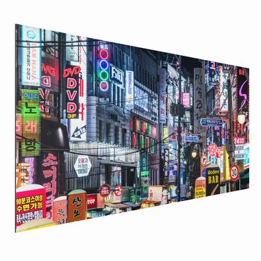 Aluminium Dibond schilderijen Nightlife Of Seoul