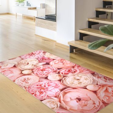 Vinyl tapijt Roses Rosé Coral Shabby