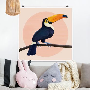 Posters Illustration Bird Toucan Painting Pastel