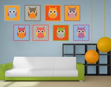 Muurstickers Owls Sticker Set