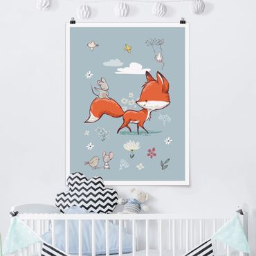 Posters Fox And Mouse On The Move