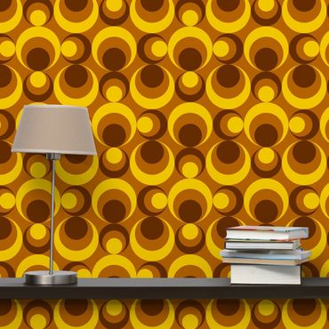 Patroonbehang 70s Wallpaper Circle Design