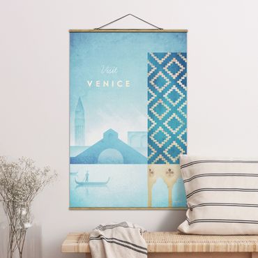Stoffen schilderij met posterlijst Travel Poster - Venice