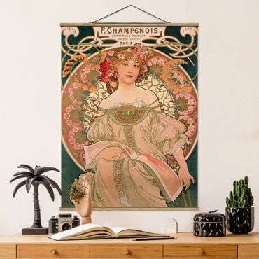 Stoffen schilderij met posterlijst Alfons Mucha - Poster For F. Champenois