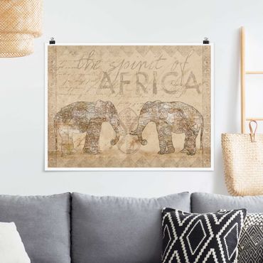 Posters Vintage Collage - Spirit Of Africa