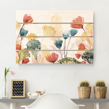 Houten schilderijen op plank Wildflowers In Summer II