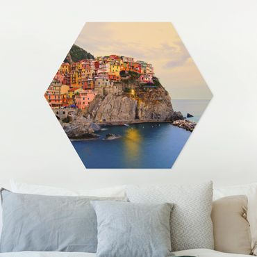 Hexagons Forex schilderijen Colourful coastal town
