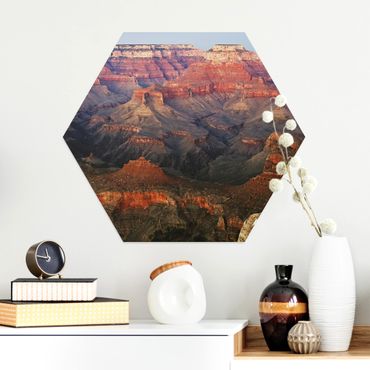 Hexagons Aluminium Dibond schilderijen Grand Canyon After Sunset