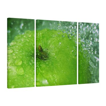 Canvas schilderijen - 3-delig Green Apple