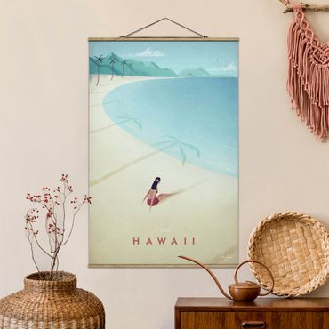 Stoffen schilderij met posterlijst Travel Poster - Hawaii