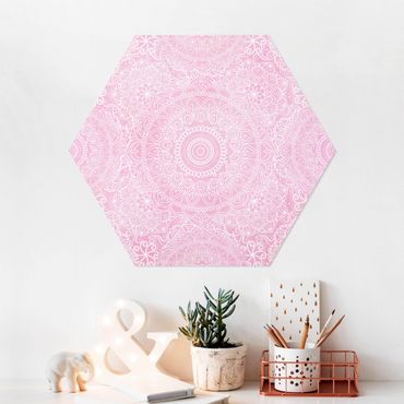 Hexagons Forex schilderijen Pattern Mandala Pink
