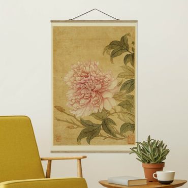 Stoffen schilderij met posterlijst Yun Shouping - Chrysanthemum