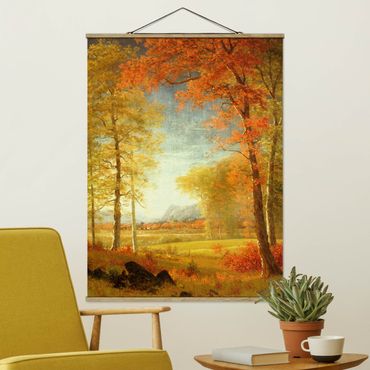 Stoffen schilderij met posterlijst Albert Bierstadt - Autumn In Oneida County, New York