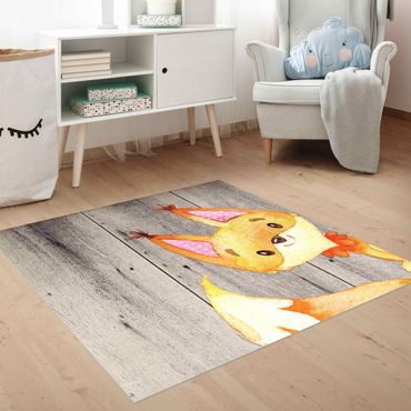 Vinyl tapijt Watercolour Fox On Wood