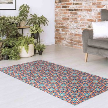 Vinyl tapijt Oriental Patterns With Colourful Flowers