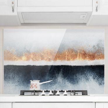 Spatscherm keuken Golden Horizon Watercolor