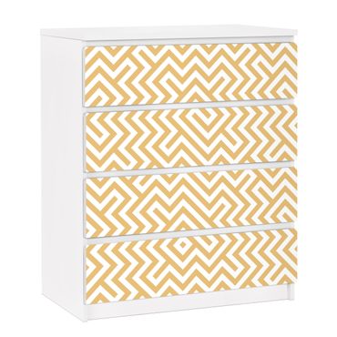 Meubelfolie IKEA Malm Ladekast Geometric Pattern Design Yellow