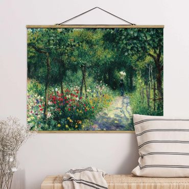 Stoffen schilderij met posterlijst Auguste Renoir - Women In A Garden