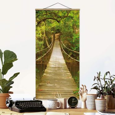 Stoffen schilderij met posterlijst Jungle Bridge