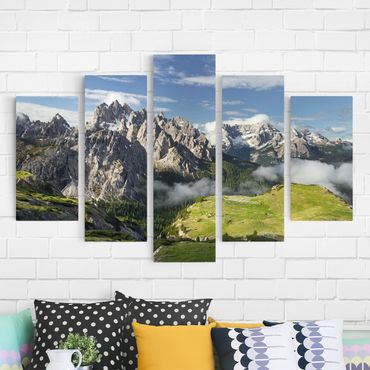 Canvas schilderijen - 5-delig Italian Alps
