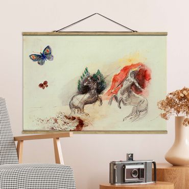 Stoffen schilderij met posterlijst Odilon Redon - Battle of the Centaurs