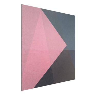 Aluminium Dibond schilderijen Pink Transparency Geometry