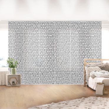 Schuifgordijnen Brick Wallpaper Black And White