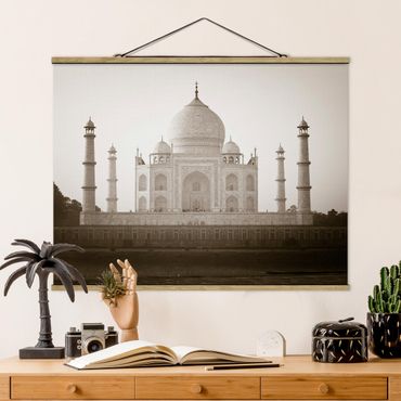 Stoffen schilderij met posterlijst Taj Mahal