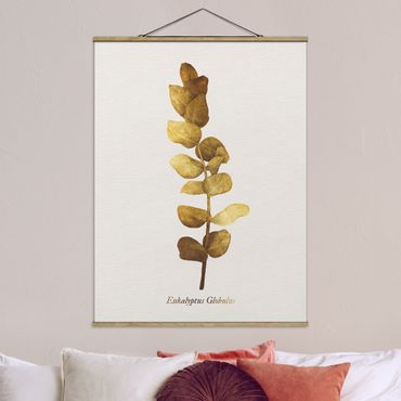 Stoffen schilderij met posterlijst Gold - Eucalyptus
