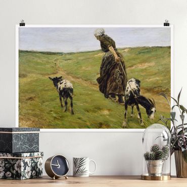 Posters Max Liebermann - Woman with Nanny-Goats in the Dunes