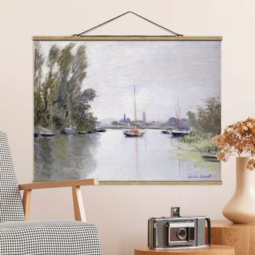 Stoffen schilderij met posterlijst Claude Monet - Argenteuil Seen From The Small Arm Of The Seine