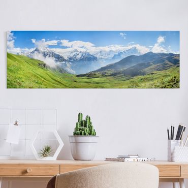 Canvas schilderijen Swiss Alpine Panorama