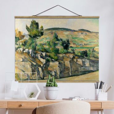 Stoffen schilderij met posterlijst Paul Cézanne - Hillside In Provence
