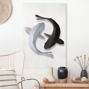 Canvas schilderijen Fish Ying Yang