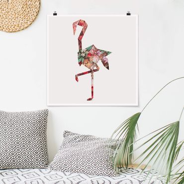 Posters Origami Flamingo