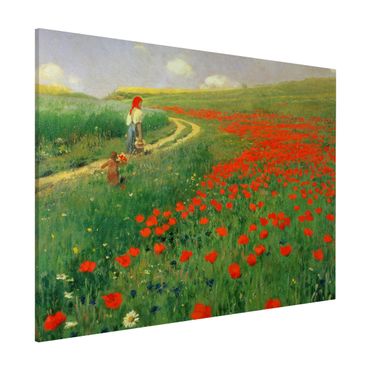Magneetborden Pál Szinyei-Merse - Summer Landscape With A Blossoming Poppy