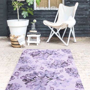 Vinyl tapijt Delicate Watercolour Lilac Blossom Pattern