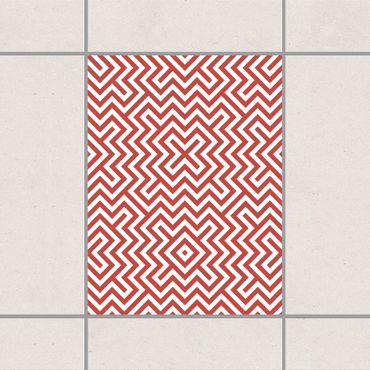 Tegelstickers Red Geometric Stripe Pattern