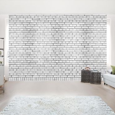 Schuifgordijnen Brick Wallpaper White London