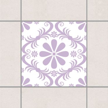 Tegelstickers Flower Design White Lavender