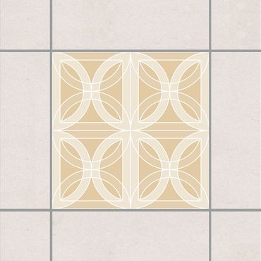 Tegelstickers Circular Tile Design Light Brown