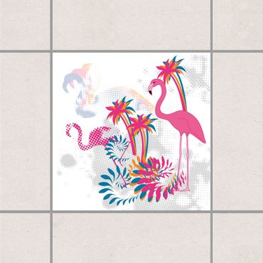Tegelstickers Dance Of The Flamingos
