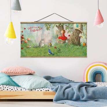 Stoffen schilderij met posterlijst Little Strawberry Strawberry Fairy - Making Music Together