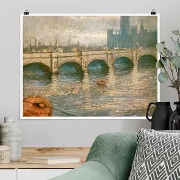 Posters Claude Monet - Thames Bridge And Parliament Building In London