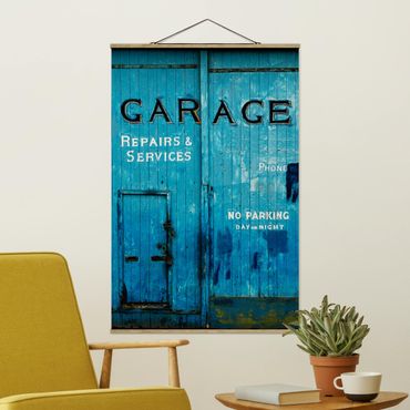Stoffen schilderij met posterlijst Garage Door